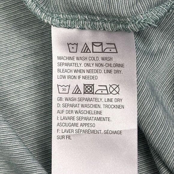 LOGO Lori Goldstein Pinstripe Lace Trim Green Knit Open Front Cardigan Medium - Picture 9 of 10